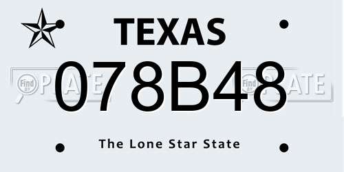 078B48 Texas License Plate