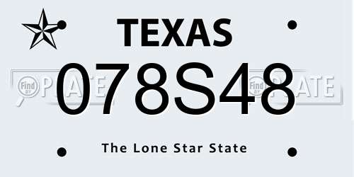 078S48 Texas License Plate