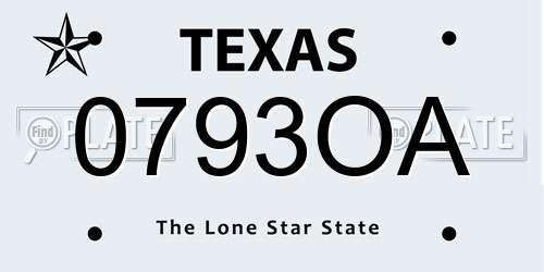 0793OA Texas License Plate