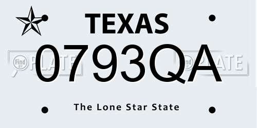 0793QA Texas License Plate