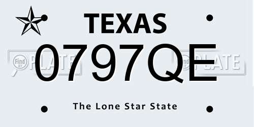 0797QE Texas License Plate