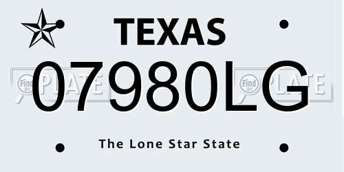 07980LG Texas License Plate