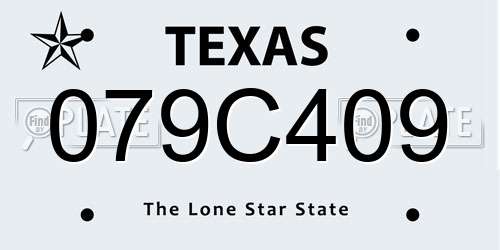 079C409 Texas License Plate