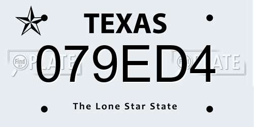 079ED4 Texas License Plate