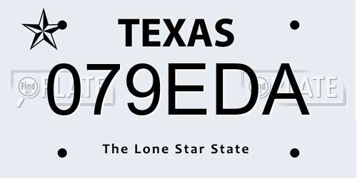 079EDA Texas License Plate