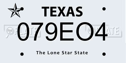 079EO4 Texas License Plate