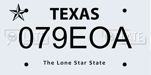 079EOA Texas License Plate