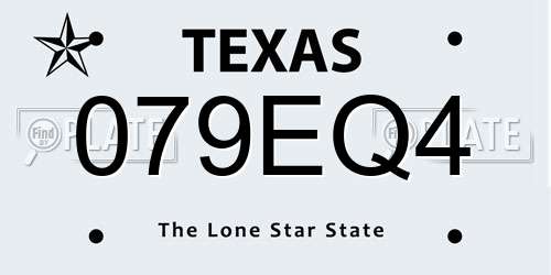 079EQ4 Texas License Plate