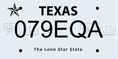 079EQA Texas License Plate