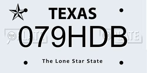 079HDB Texas License Plate