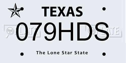 079HDS Texas License Plate