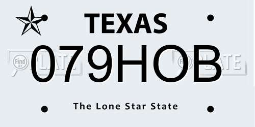 079HOB Texas License Plate