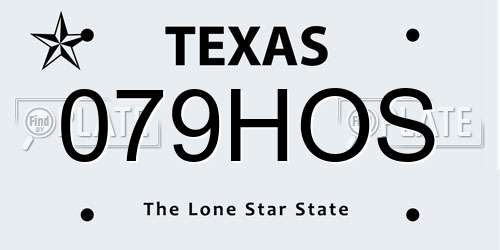 079HOS Texas License Plate