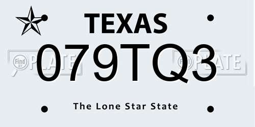 079TQ3 Texas License Plate