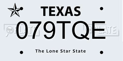 079TQE Texas License Plate