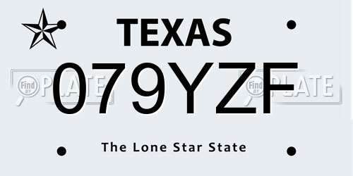 079YZF Texas License Plate