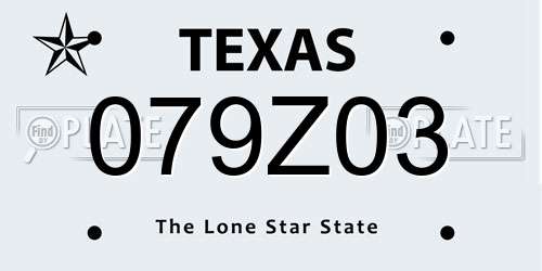079Z03 Texas License Plate