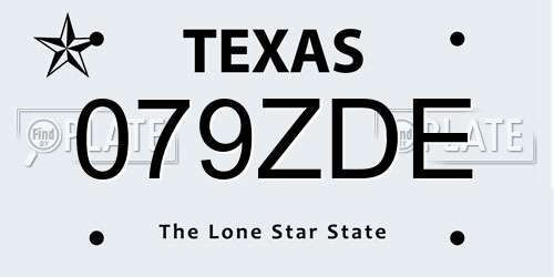 079ZDE Texas License Plate