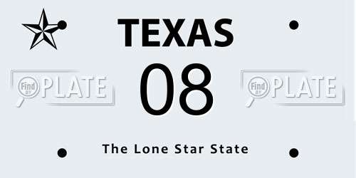 08 Texas License Plate