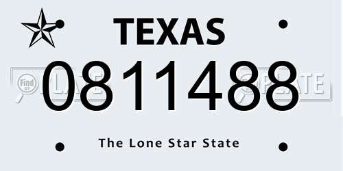 0811488 Texas License Plate