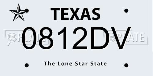 0812DV Texas License Plate