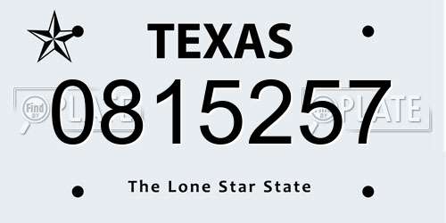 0815257 Texas License Plate