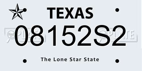 08152S2 Texas License Plate