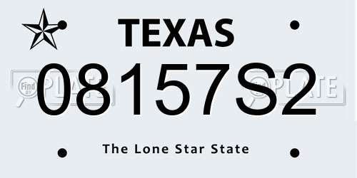 08157S2 Texas License Plate