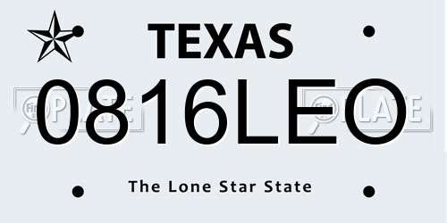 0816LEO Texas License Plate
