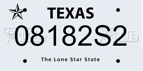 08182S2 Texas License Plate