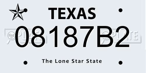 08187B2 Texas License Plate
