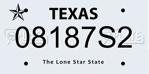 08187S2 Texas License Plate