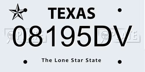 08195DV Texas License Plate
