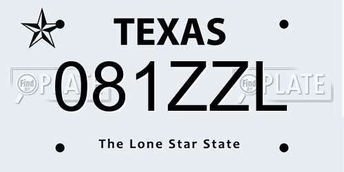 081ZZL Texas License Plate