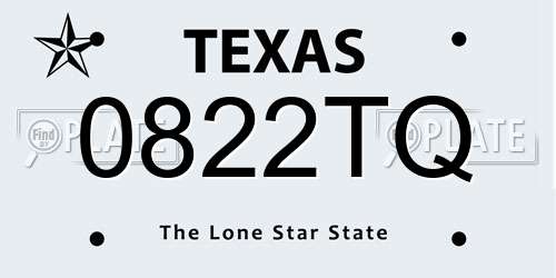 0822TQ Texas License Plate