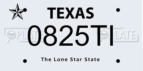 0825TI Texas License Plate