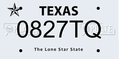 0827TQ Texas License Plate