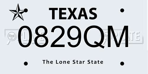 0829QM Texas License Plate