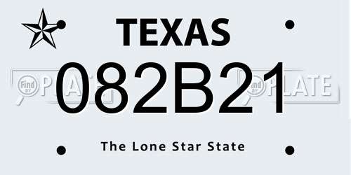 082B21 Texas License Plate