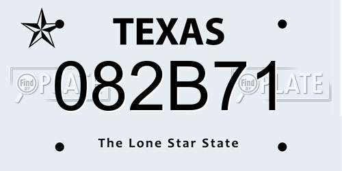 082B71 Texas License Plate