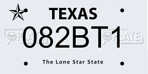 082BT1 Texas License Plate