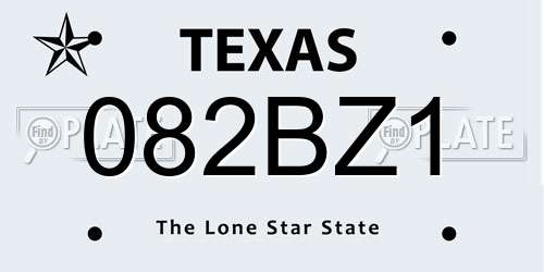 082BZ1 Texas License Plate