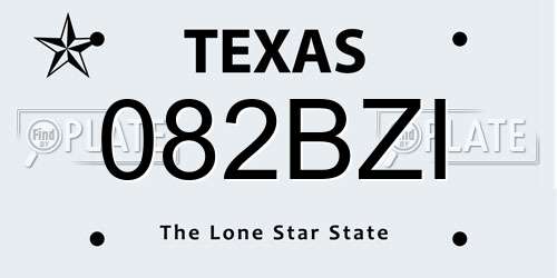 082BZI Texas License Plate