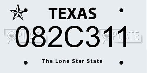 082C311 Texas License Plate