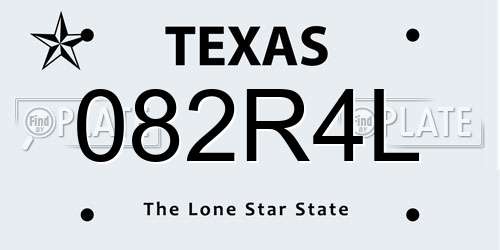 082R4L Texas License Plate