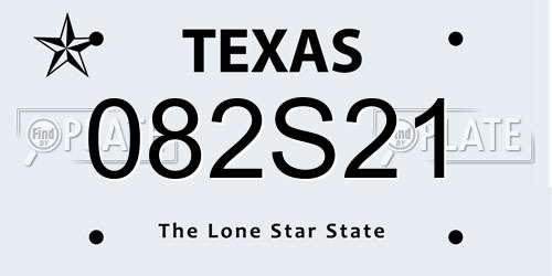082S21 Texas License Plate