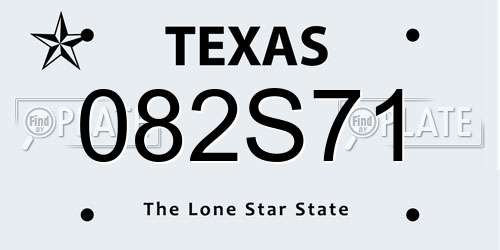 082S71 Texas License Plate