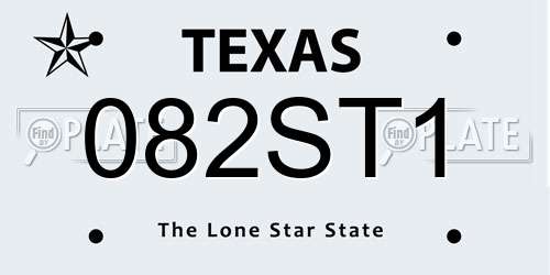 082ST1 Texas License Plate