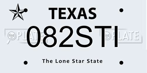 082STI Texas License Plate