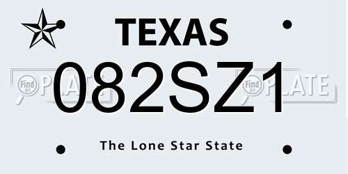 082SZ1 Texas License Plate